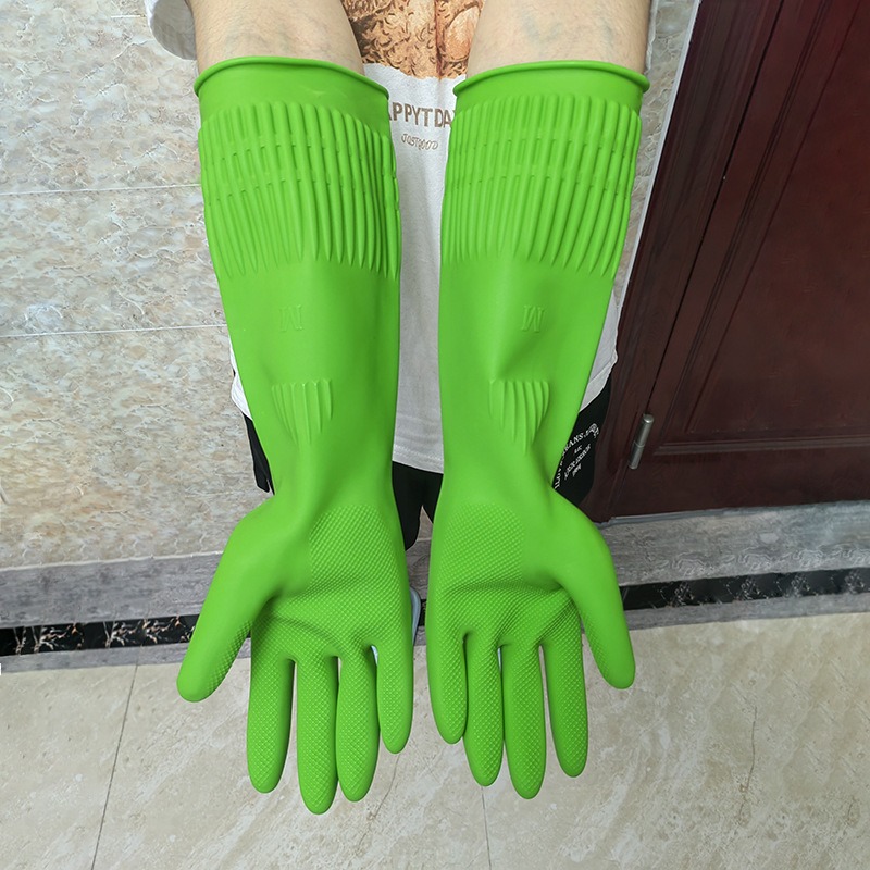 Rubber Glove Cleaning - 1Pair Lengthen Dishwashing Cleaning Silicone Gloves