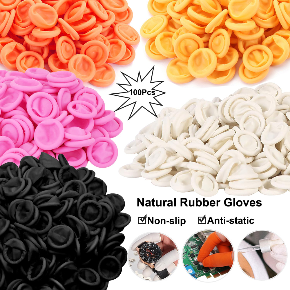 Latex Disposable Glove - 100pcs Disposable Latex Finger Cot Rubber